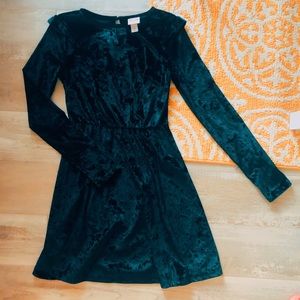ruffled velvet dress